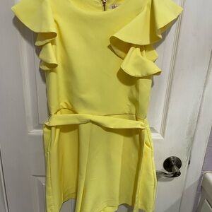 GB Girls Sunny Yellow Ruffle Romper